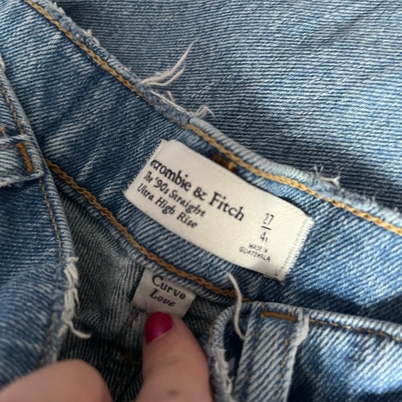 Abercrombie 90s straight high rise distressed jeans - Picture 4 of 4